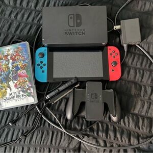 Nintendo Switch Console with Red and Blue Joy-Con